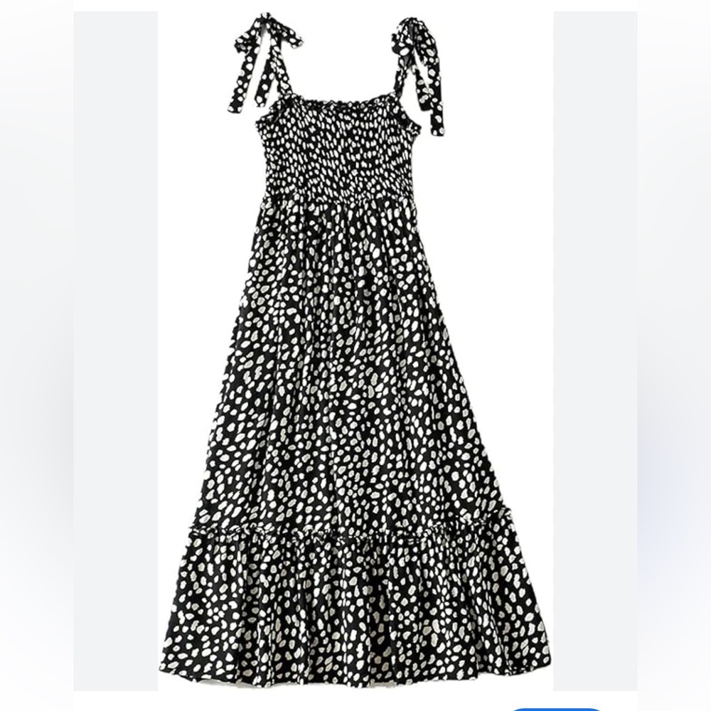 Black and White Midi Dress
